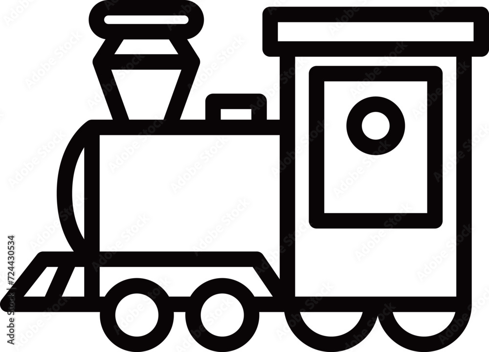 線画乗り物アイコンイラスト 機関車 線画乗り物アイコンイラスト 機関車