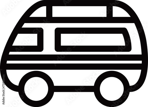 線画乗り物アイコンイラスト　救急車