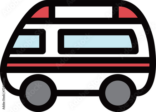 カラー乗り物アイコンイラスト　救急車