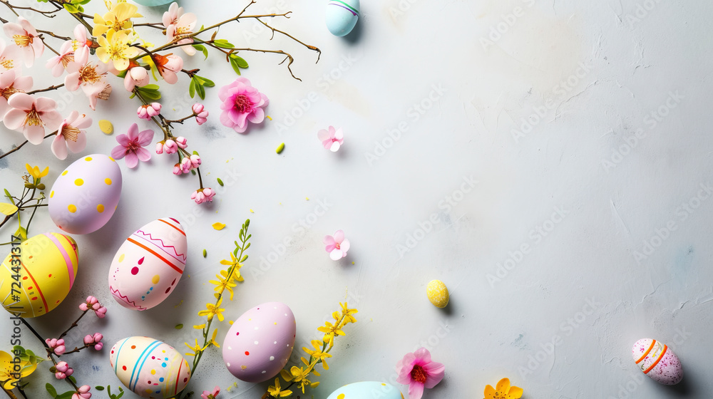 Easter holiday greeting card template with free copy space