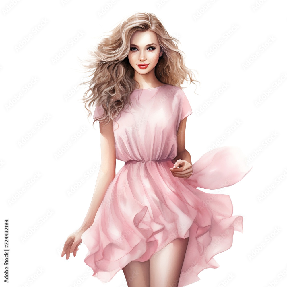 Lady in pink, Bridal gown Lady in pink, Bridal gown