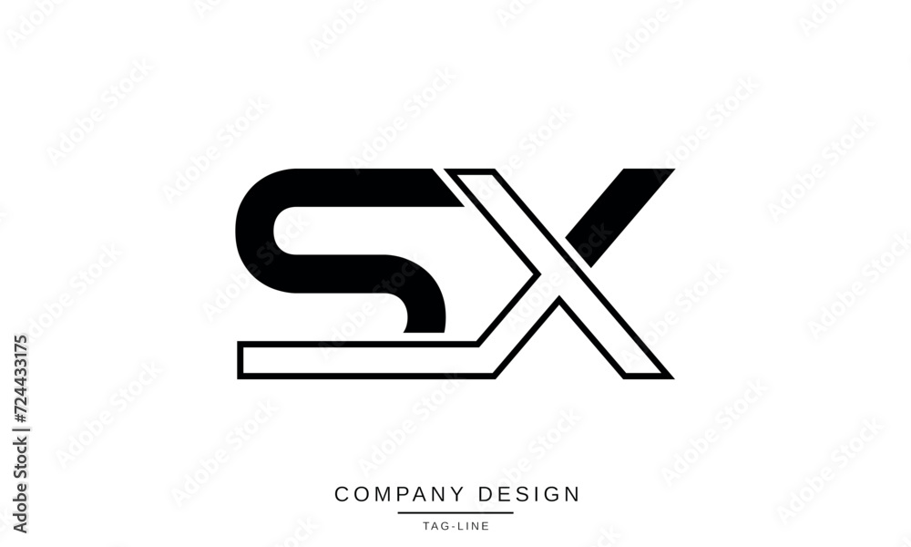 SX, XS, Abstract Letters Logo Monogram SX, XS, Abstract Letters Logo Monogram