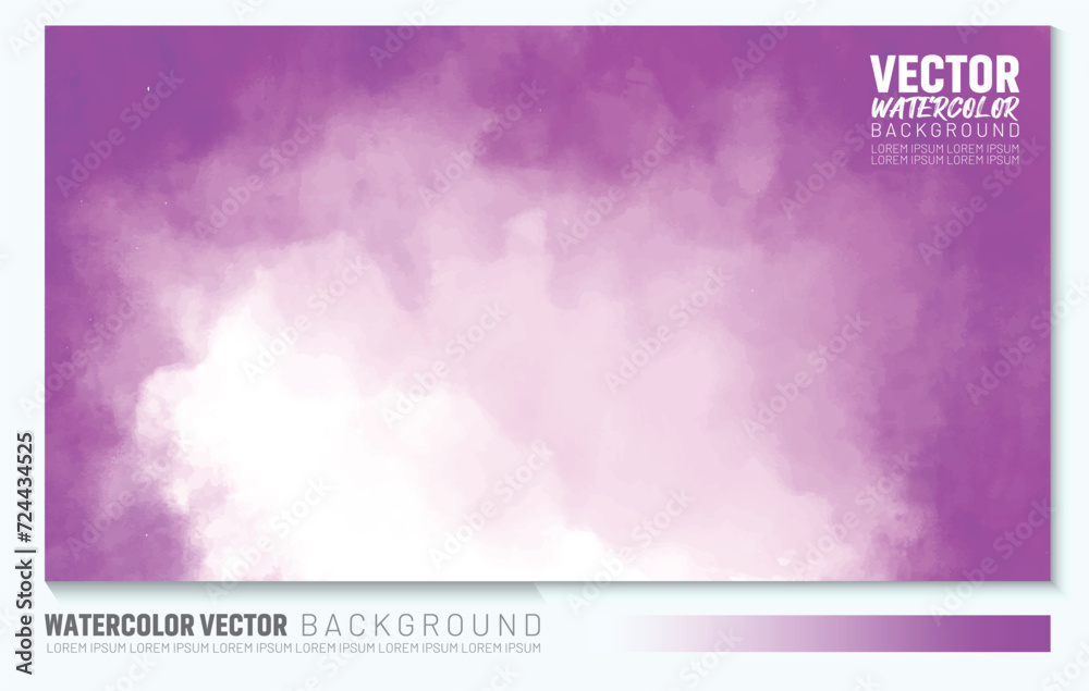 Pink-purple watercolor background for design, watercolor background concept, vector
