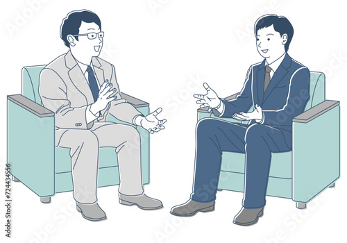 対談する幹部社員