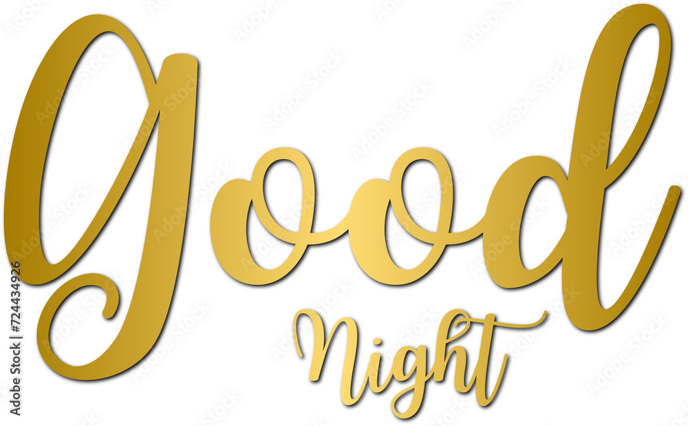 Golden good night handwritten lettering, typography, calligraphy Golden good night handwritten lettering, typography, calligraphy