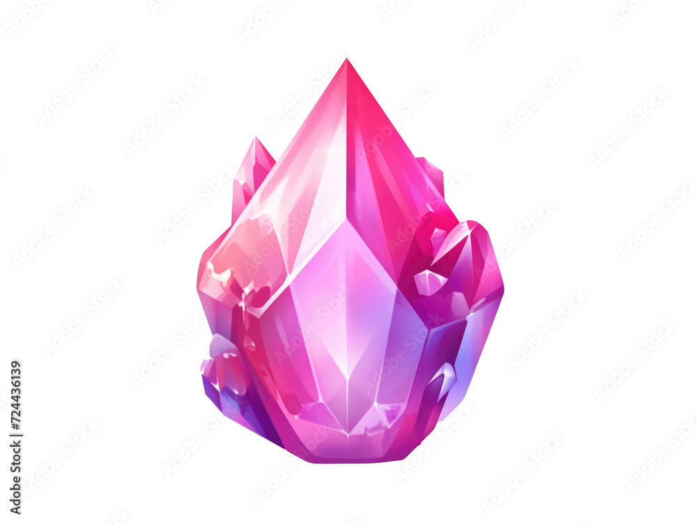 Multicolored crystal, single crystal. Illustration of the magic stone Multicolored crystal, single crystal. Illustration of the magic stone