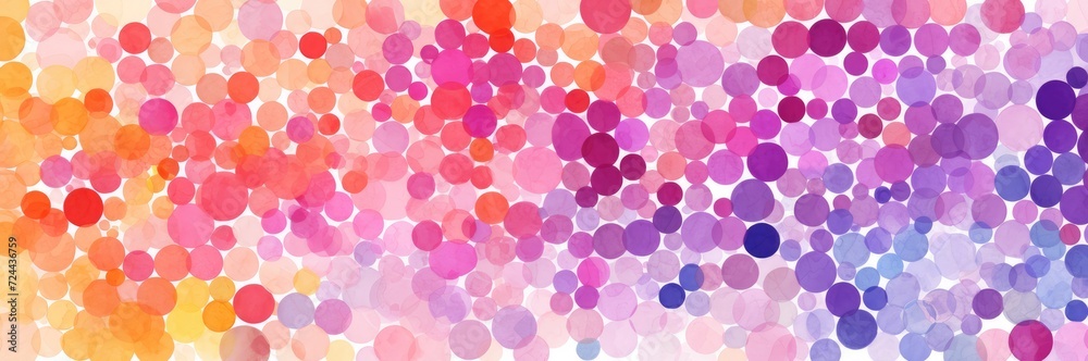 A mosaic of colorful watercolor circles, each a unique burst of hue and creativity, Ai Generated.