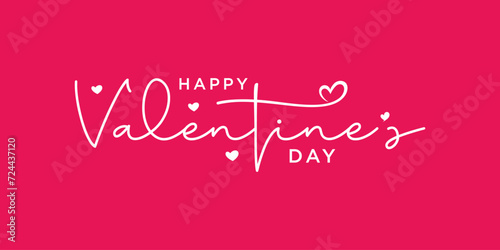 Happy Valentine's day text, hand lettering typography poster . Romantic quote postcard, card, invitation, banner template. Vector illustration.