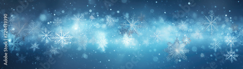 Frosty Elegance  Watercolour Snowflakes in Winter Banner