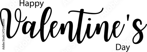 Happy valentines day handwritten lettering, typography, calligraphy