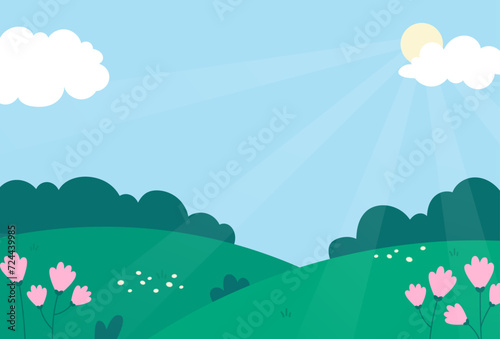 Natural spring landscape background vector