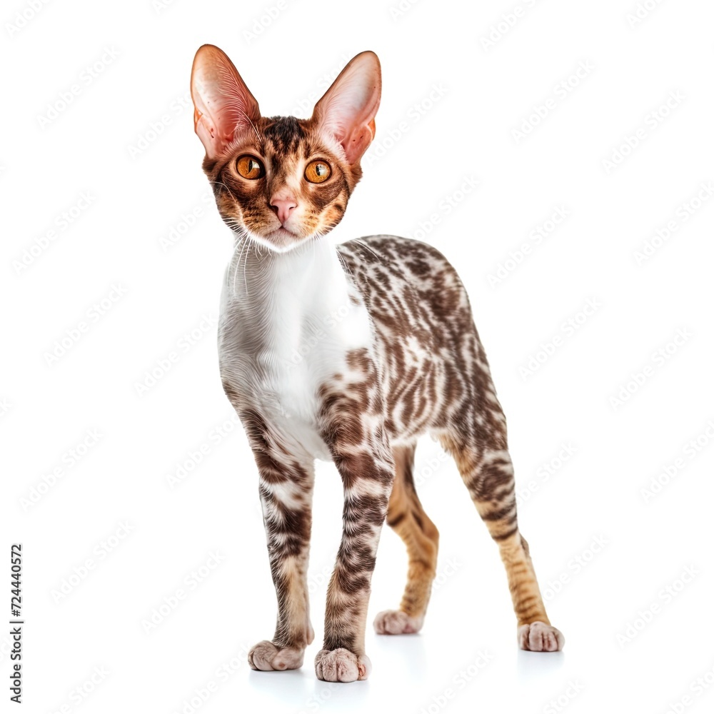 marble cat on a white background, isolated background, cat, kitten, studio light, clip-art, close-up scene
