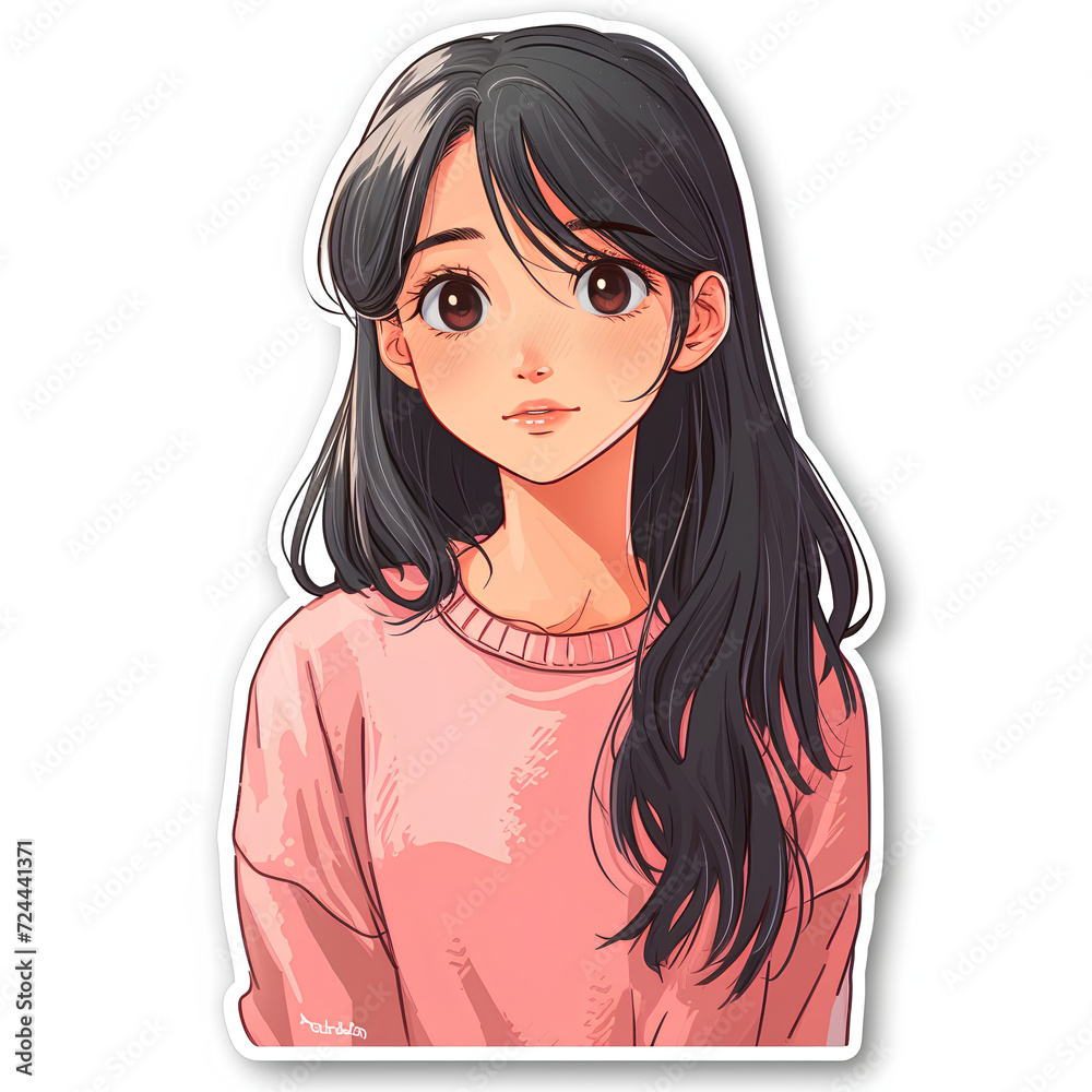 sticker of a girl sticker of a girl