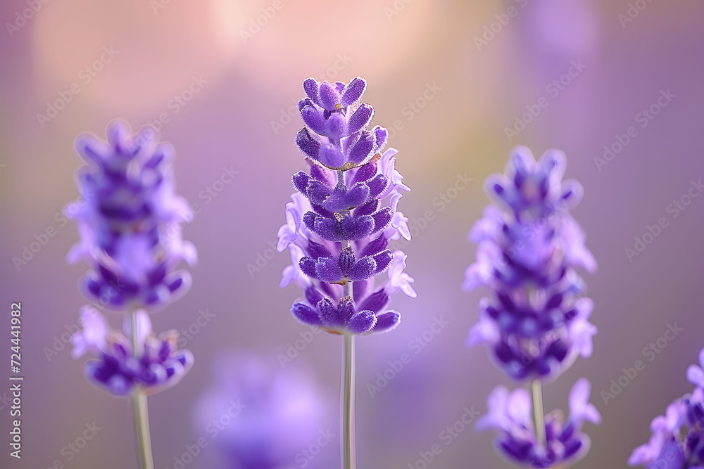 Close up lavender purple flowers on a blurred background Close up lavender purple flowers on a blurred background