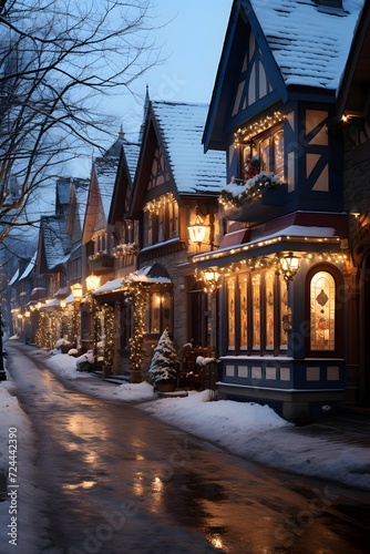 Street in old town of Tallinn  Estonia at winter night.
