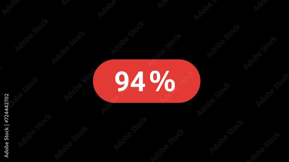 94 Percent button Animation with transparent background 94 Percent button Animation with transparent background