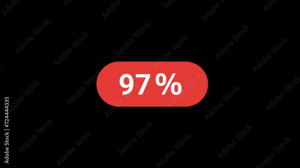 97 Percent button Animation with transparent background 97 Percent button Animation with transparent background