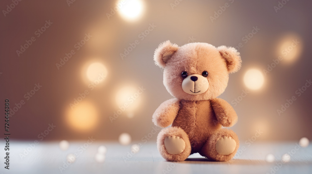Cinematic Scene of a Cuddly Teddy Bear with Minimalistic Charm