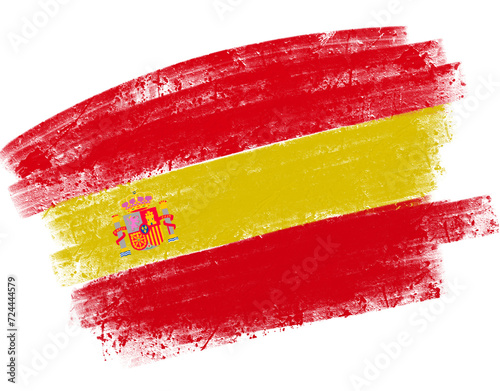 spain flag with paint strokes