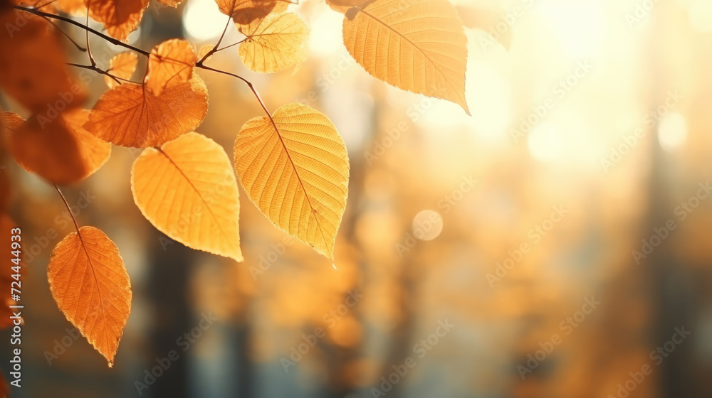 Minimalist Autumn Leaves in Radiant Sunlight Minimalist Autumn Leaves in Radiant Sunlight