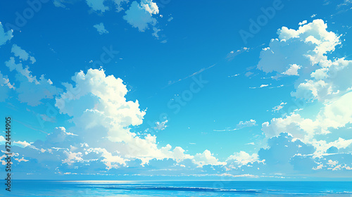 青空と海のイラスト