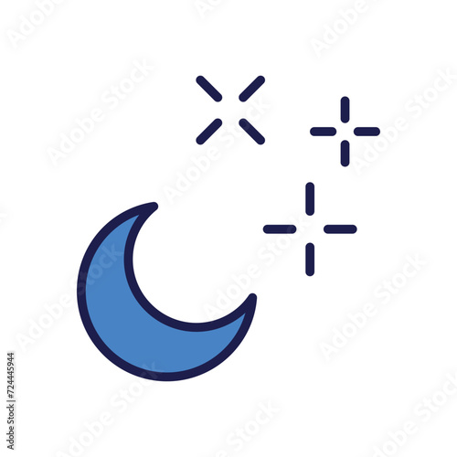 New Year night icon with white background vector stock illustration