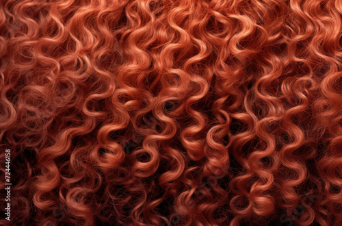 Long red curly hair, background texture
