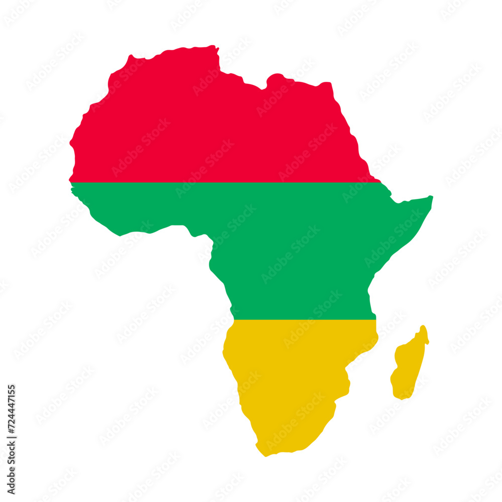 Black History Month print with Africa map in colors of flag. Vector ...