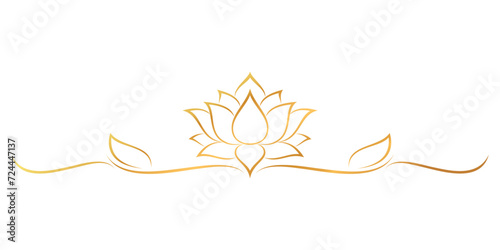 Lotus flowers line art style. element vector eps 10