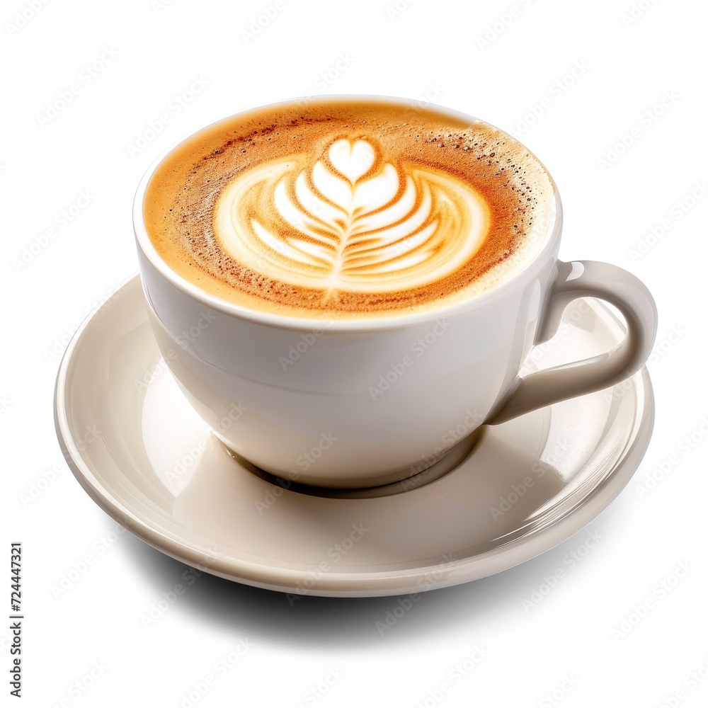 Cup of coffee latte isolated on white background Cup of coffee latte isolated on white background