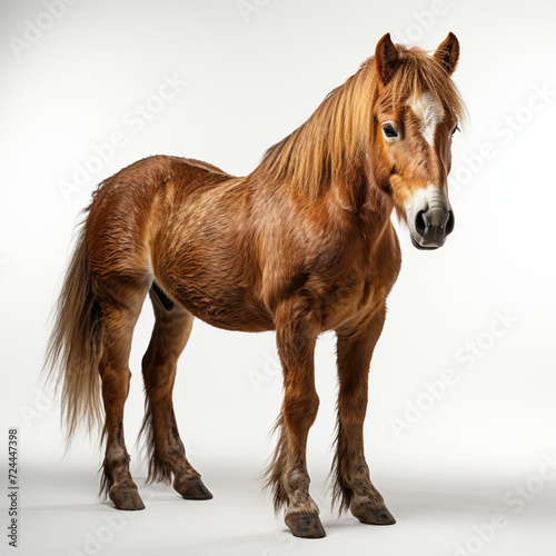 A horse on a white background