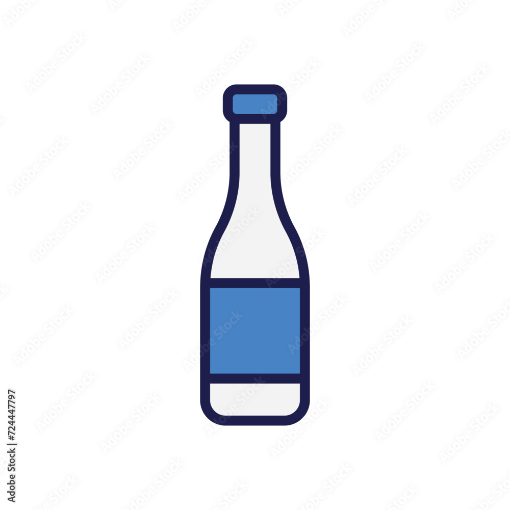 Beer Bottle icon with white background vector stock illustration