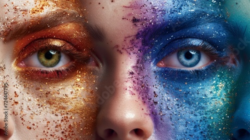 photo combination of makeup textures 
