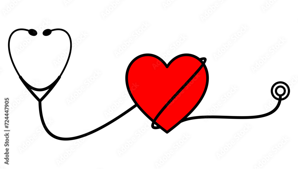 Heart with Stethoscope. Element vector eps 10 Heart with Stethoscope. Element vector eps 10