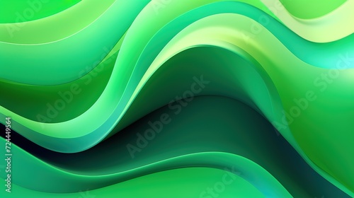 Liquid color background design. Green elements with fluid gradient. Dynamic shapes composition, generative ai,