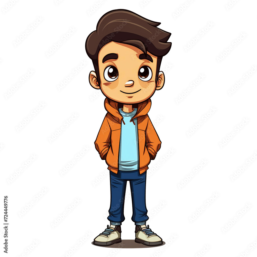 Handsome boy design. Cheerful boy game character Handsome boy design. Cheerful boy game character