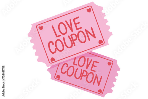 Love Coupon Hand Drawn Valentine Day Sticker