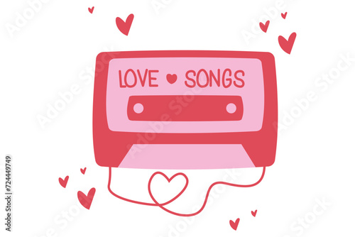 Love Songs Hand Drawn Valentine Day Sticker