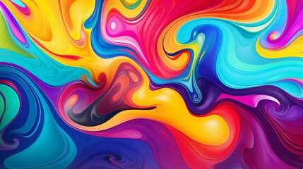 Psychedelic rainbow liquid background with vibrant colors and swirls
