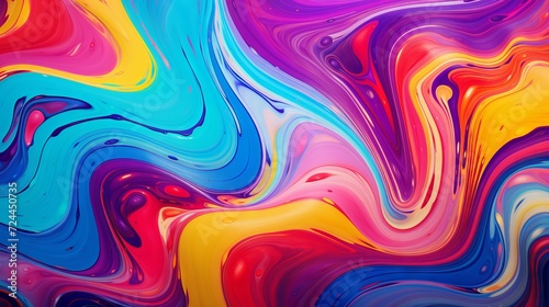 Psychedelic rainbow liquid background with vibrant colors and swirls