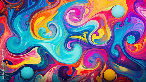 Psychedelic rainbow liquid background with vibrant colors and swirls