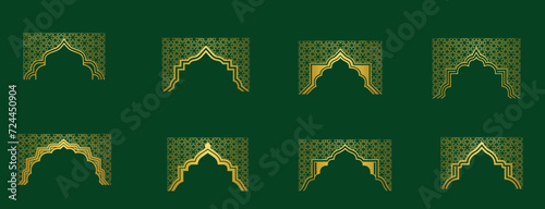 Luxury Golden Islamic pattern design with Decorative Ornament Frame