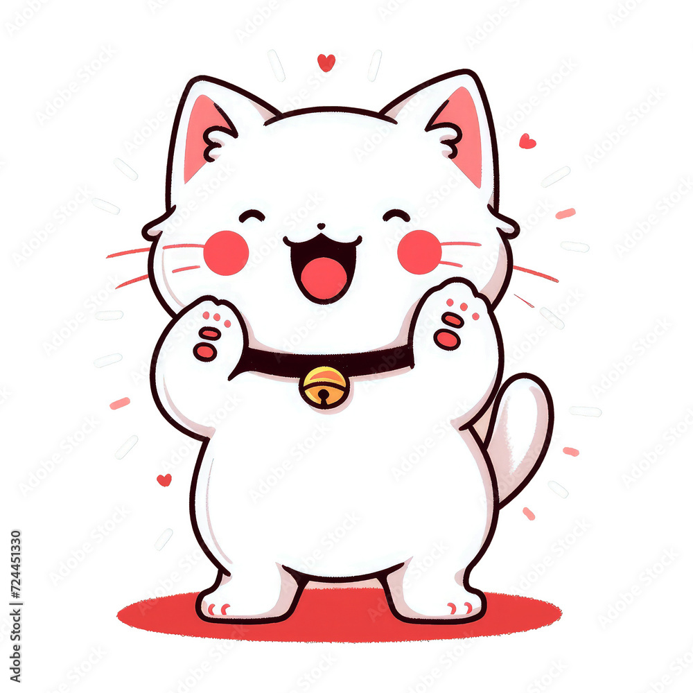 Obraz premium Chubby Cat Cartoon image. Cute cat drawing image. Cute Cat Cartoon Animal