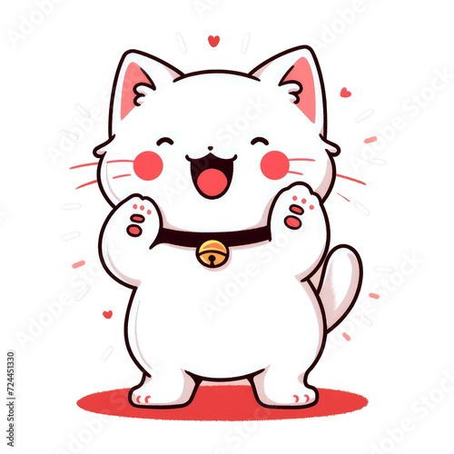 Chubby Cat Cartoon image. Cute cat drawing image. Cute Cat Cartoon Animal © sennauli