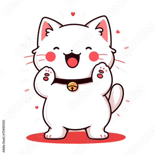 Chubby Cat Cartoon image. Cute cat drawing image. Cute Cat Cartoon Animal