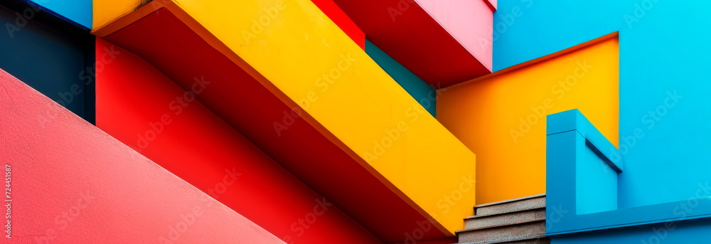 abstract geometric shapes and bright colors, Generative AI abstract geometric shapes and bright colors, Generative AI