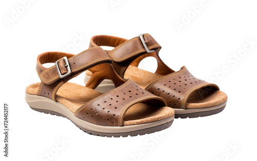 Casual Leather Sandals for Men On Transparent Background