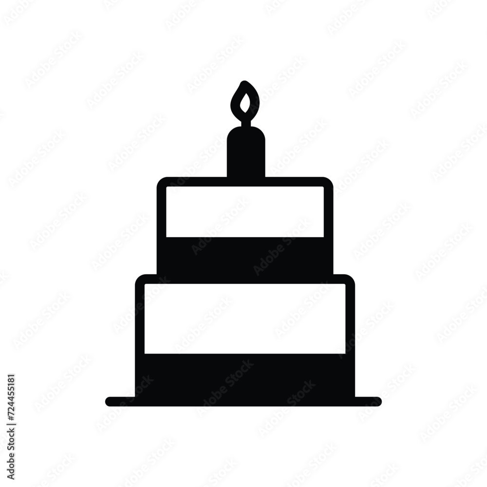 cake icon with white background vector stock illustration