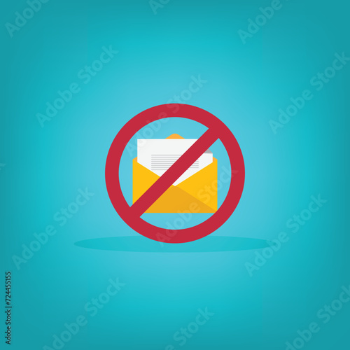 Spamming mailbox icon. Email hacking and spam warning symbol. EPS10 Vector Illustration.	