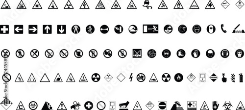 hazard signs vector icons photo